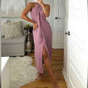 Zara linen The halterneck dress